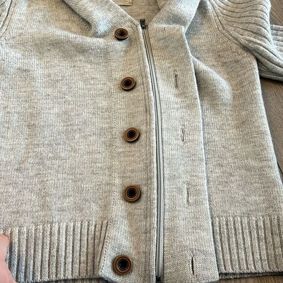 EUC 7 DIAMONDS GRAY KNIT COLLARED CARDIGAN INSANE QUALITY MENS SIZE SMALL - Picture 4 of 9